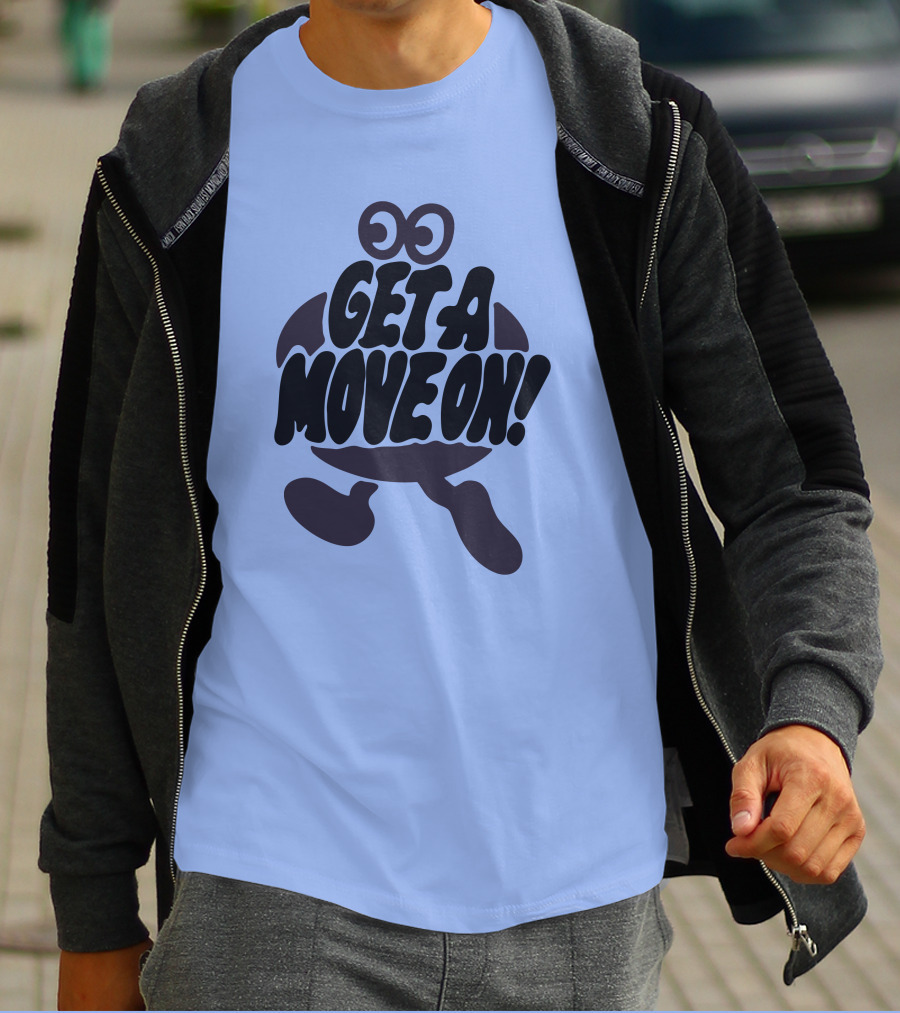 Jahdiary Get A Move On Playful Running Character T-Shirt