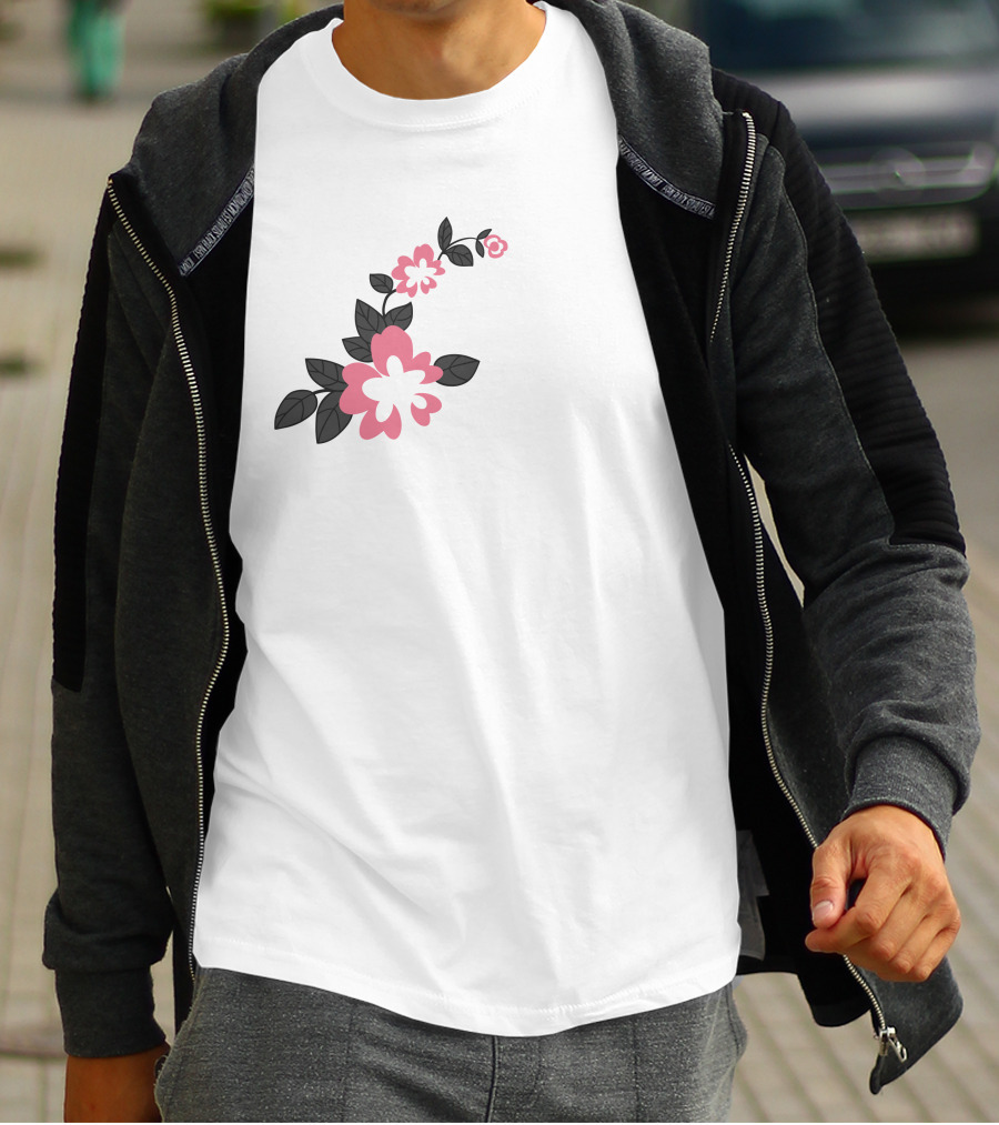 Jonaabug Marinette Pink And Black Flower T-Shirt