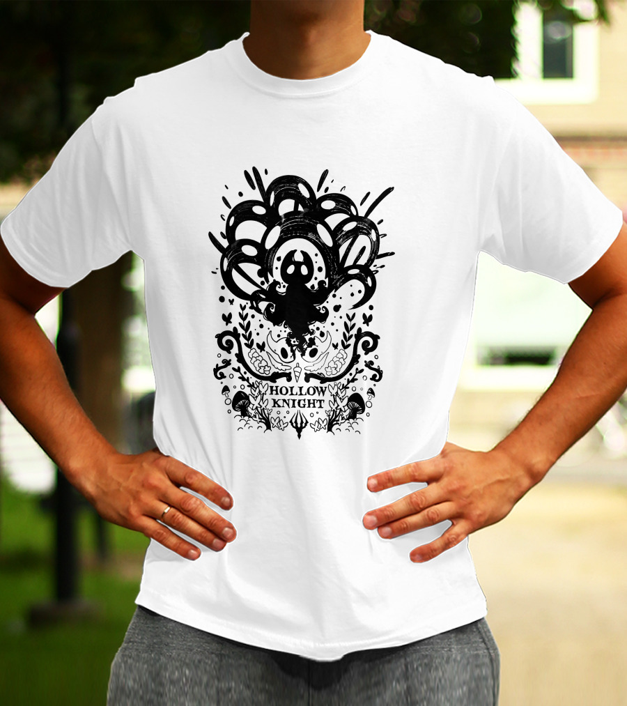 Shirocreate Hollow Knight Silhouette And Abstract Line T-Shirt