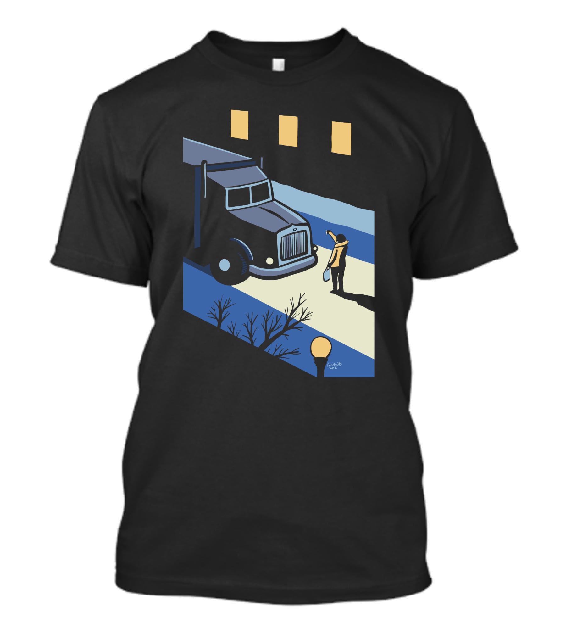 Marika Morris Stand Up Thumbs Down Colin White Truck Night Scene T-Shirt