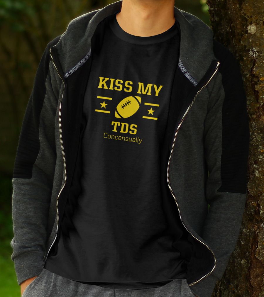 Kiss My Tds Concensually Rugby Football Stars T-Shirt