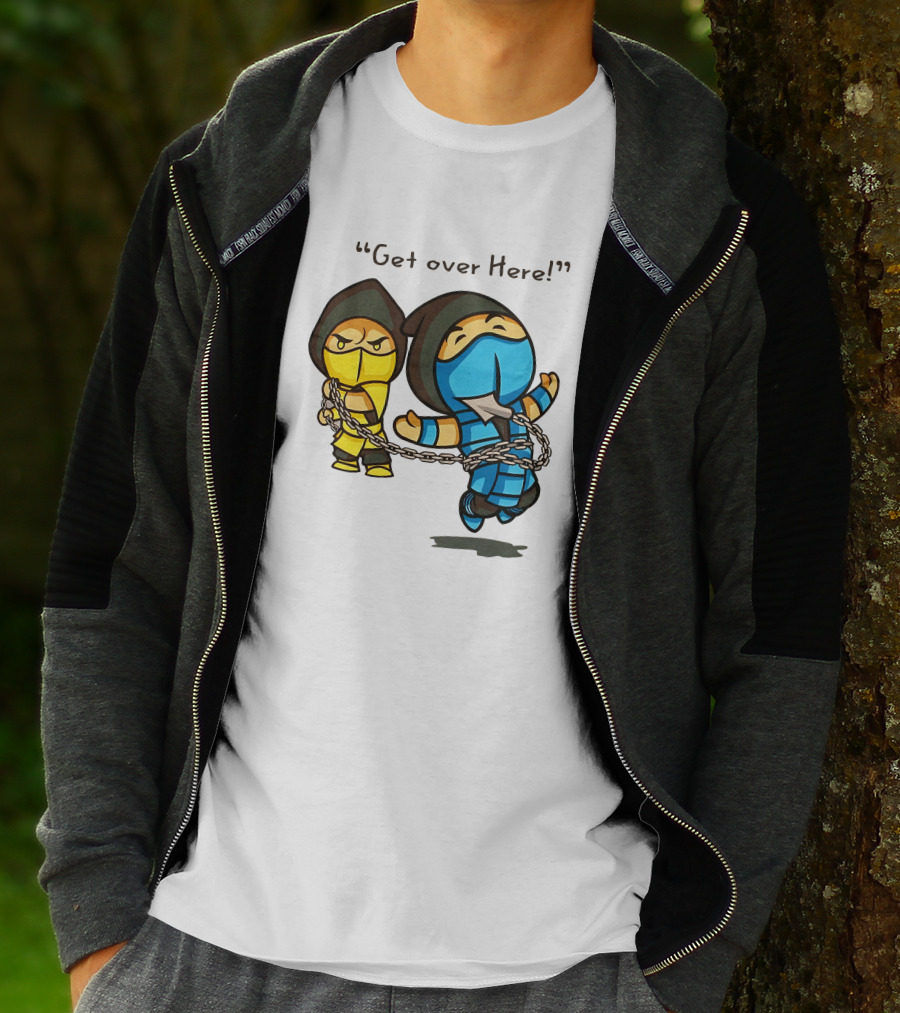 Mortal Kombat Scorpion Chibi Get Over Here The Krypt Classic Scene T-Shirt