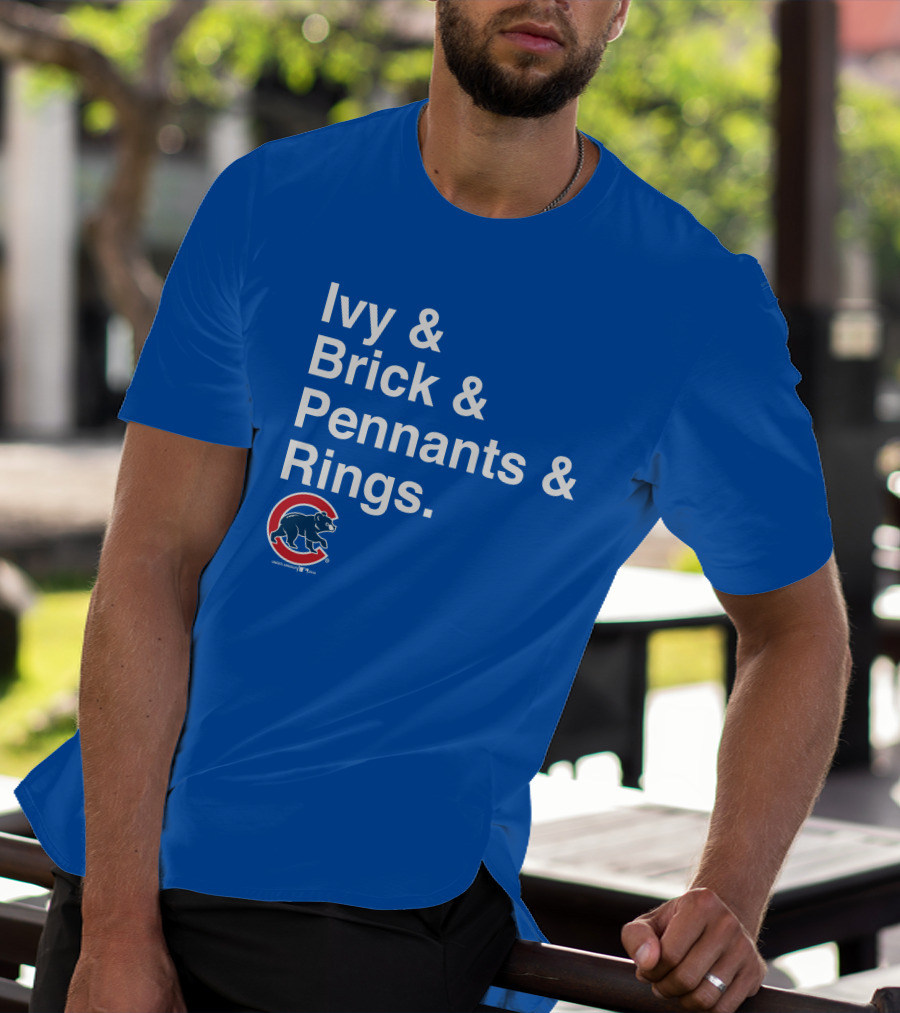 Ivy Brick Pennants Rings Cubs T-Shirt