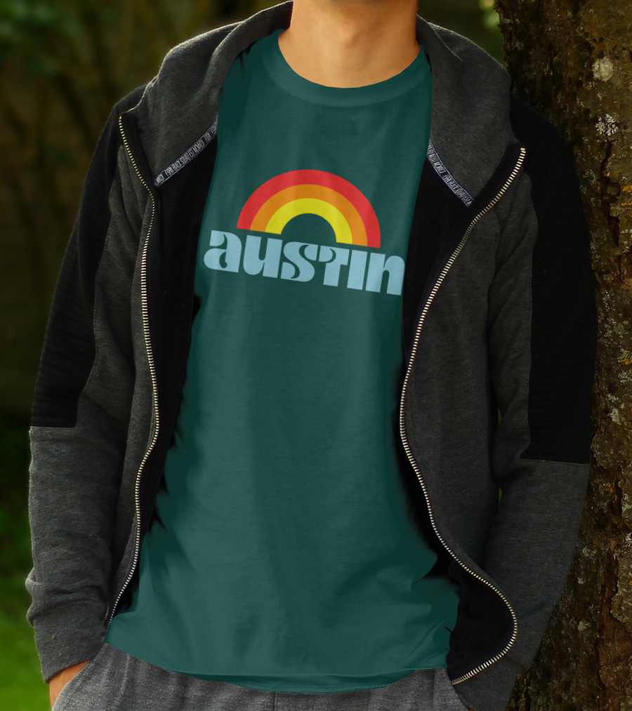 Austin Pride Rainbow Retro T-Shirt