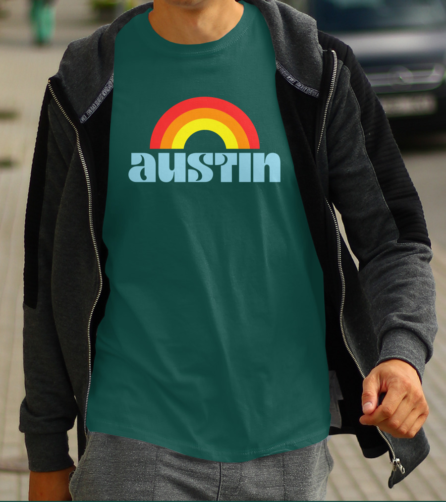 Austin Pride Rainbow Retro T-Shirt