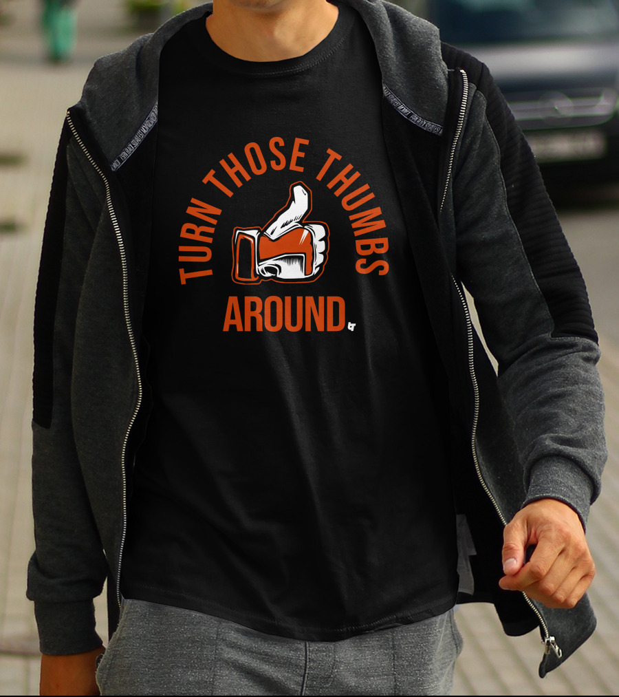 Turn Those Thumbs Around Orange Glove Iconic Image T-Shirt