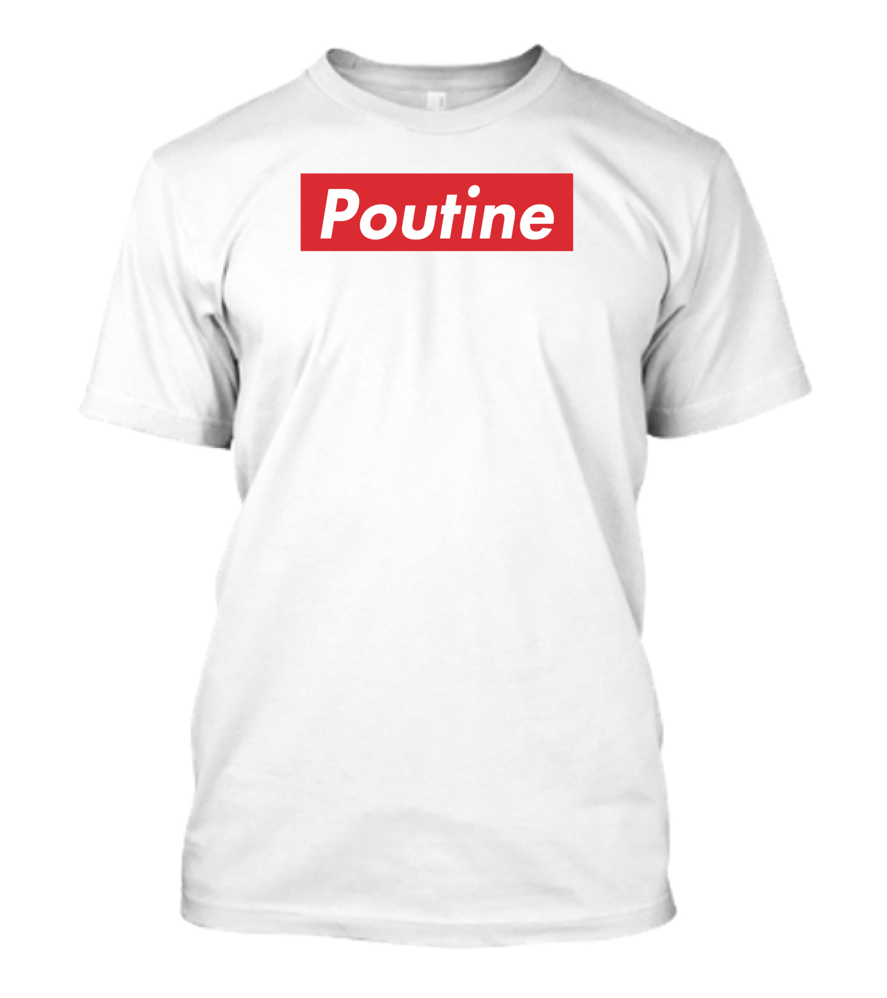 Main And Local Poutine Red Block Text T-Shirt