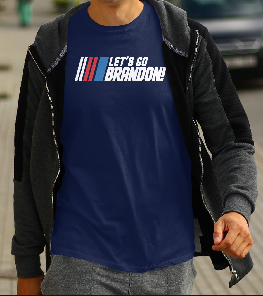 The Daily Wire Shop Let's Go Brandon Racing Stripes T-Shirt