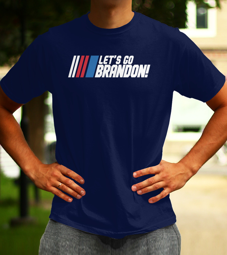 The Daily Wire Shop Let's Go Brandon Racing Stripes T-Shirt