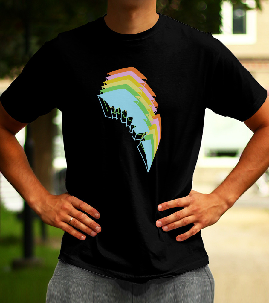 Jauz Merchandise Heybitethis Rainbow Lightning Bolt T-Shirt