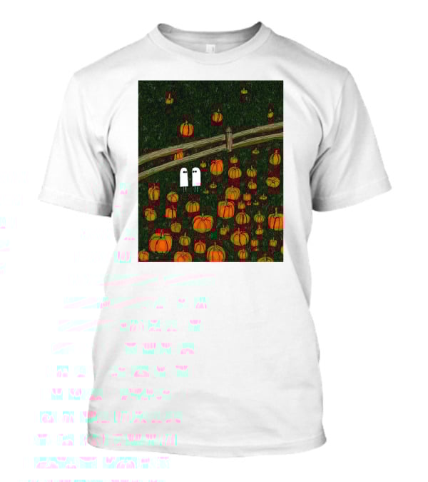 Nadiatheartist Shop Date Night Ghosts In Pumpkin Patch T-Shirt