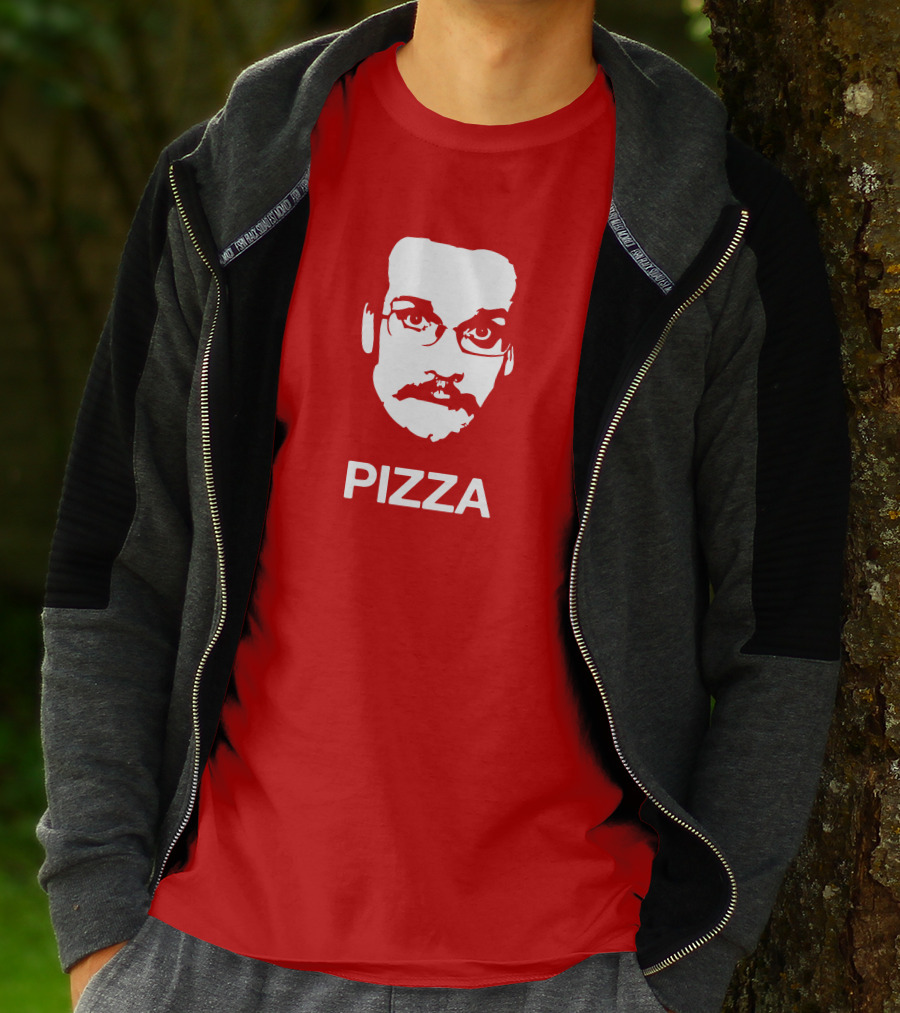 Drawfee Merch Pizza John DFTBA Face Silhouette Red T-Shirt