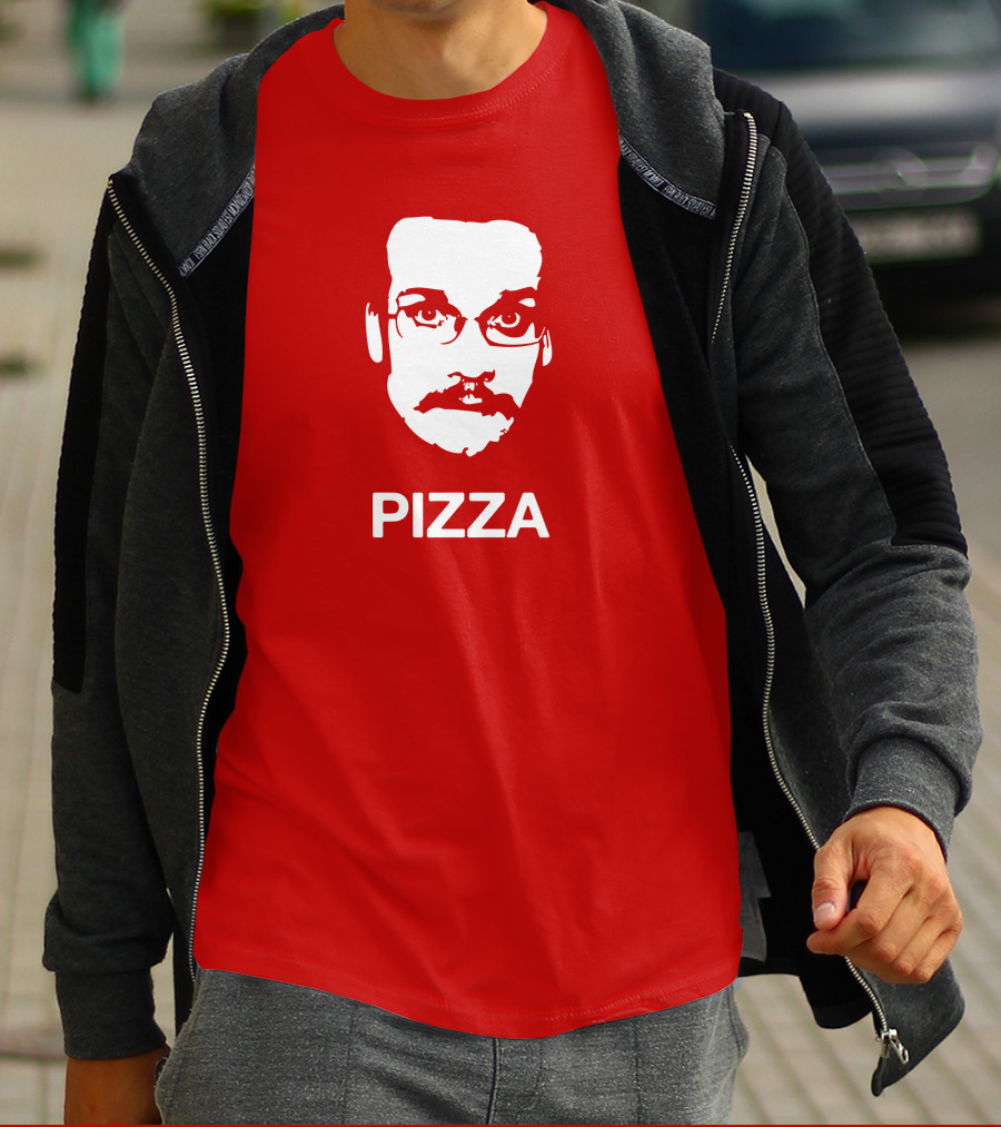 Drawfee Merch Pizza John DFTBA Face Silhouette Red T-Shirt