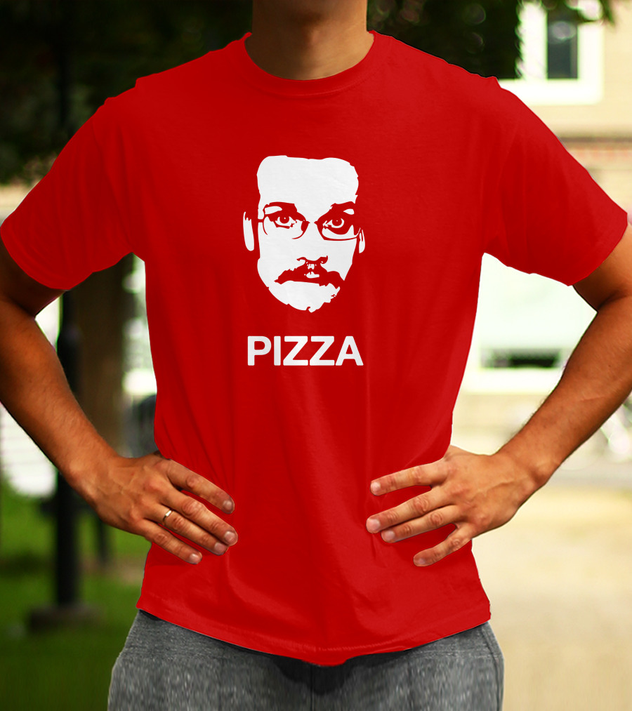 Drawfee Merch Pizza John DFTBA Face Silhouette Red T-Shirt