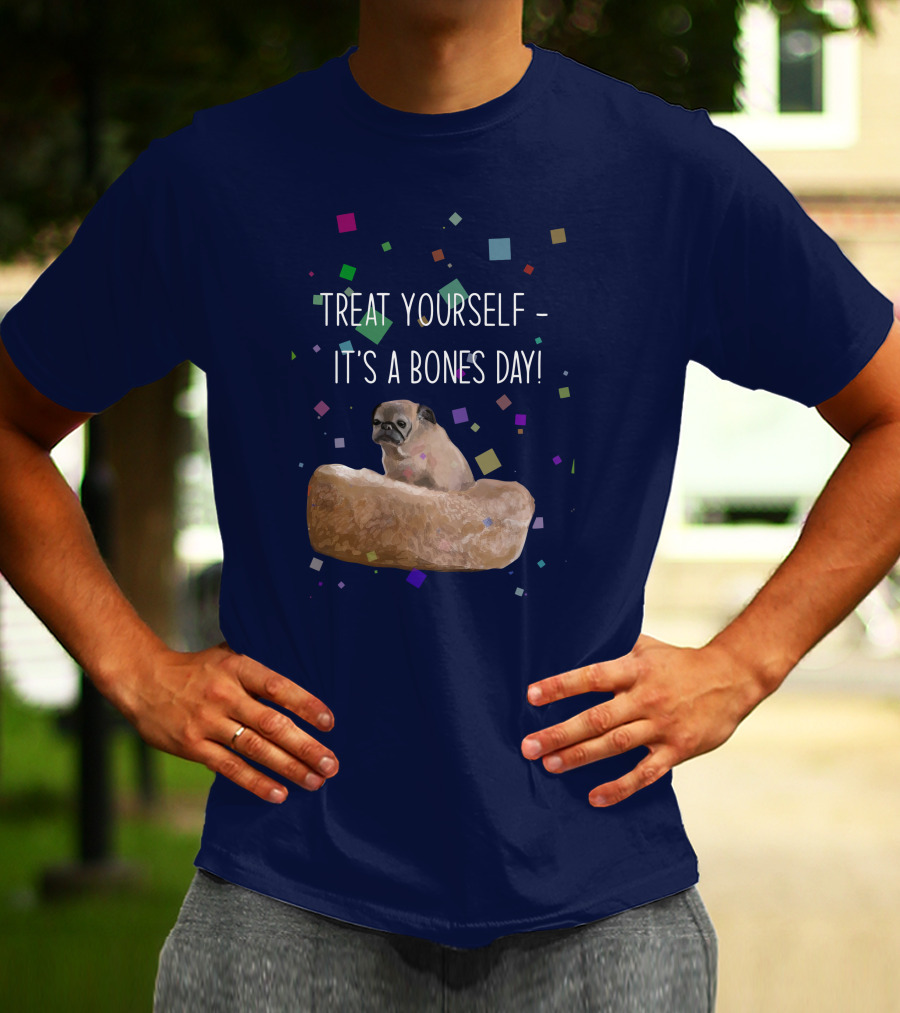 Treat Yourself It's A Bones Day NoodleThreadless Pug Confetti T-Shirt