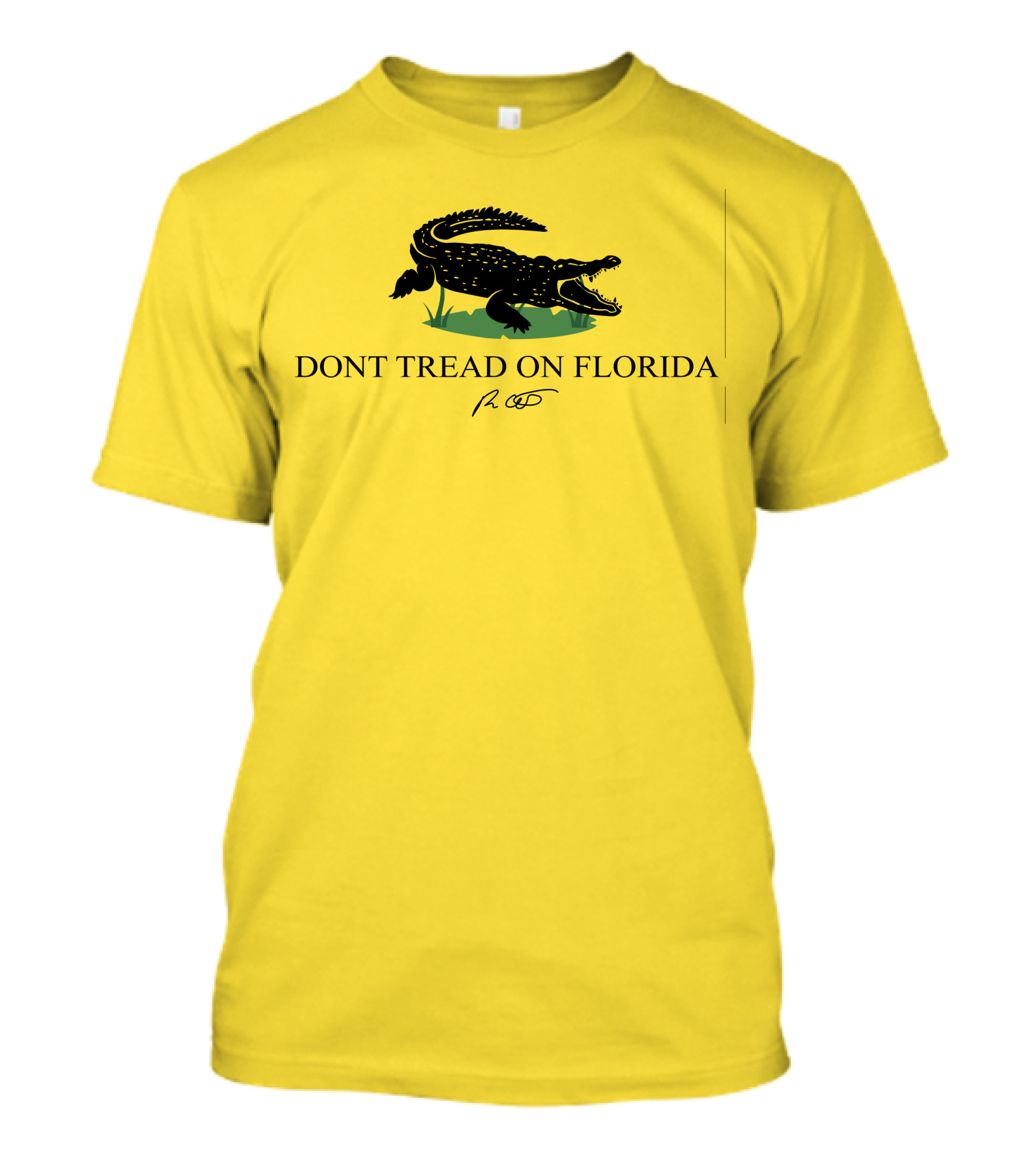 Gov Ron Desantis Dont Tread On Florida Crocodile Symbol And Signature T-Shirt