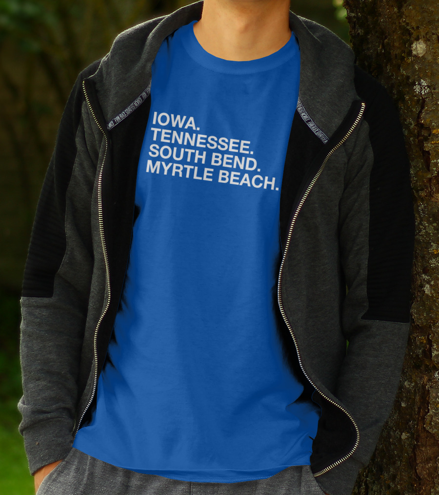 Iowa Tennessee South Bend Myrtle Beach Cubs Minor League Affiliates T-Shirt