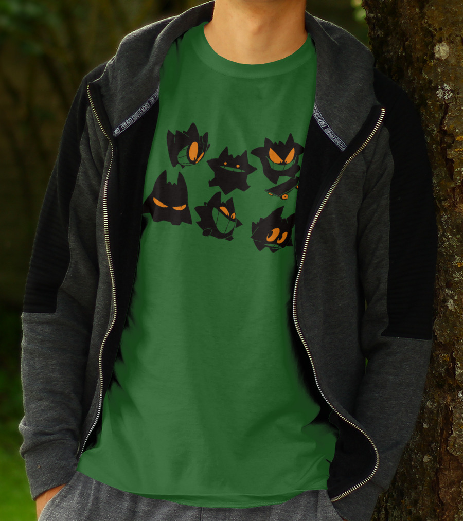 More Gengars 3Buddy And SNC Ghostly Faces Duo Skateboarding Collection T-Shirt