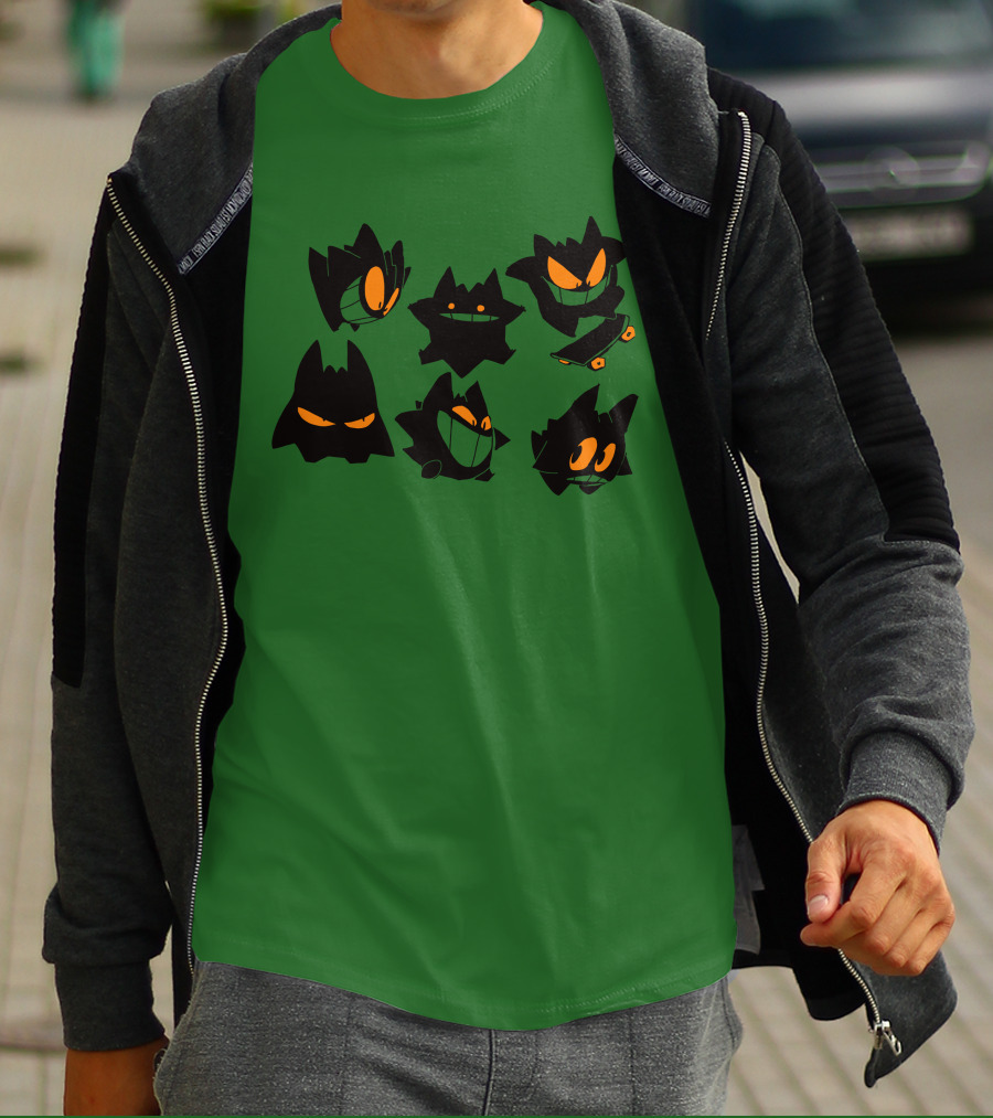 More Gengars 3Buddy And SNC Ghostly Faces Duo Skateboarding Collection T-Shirt