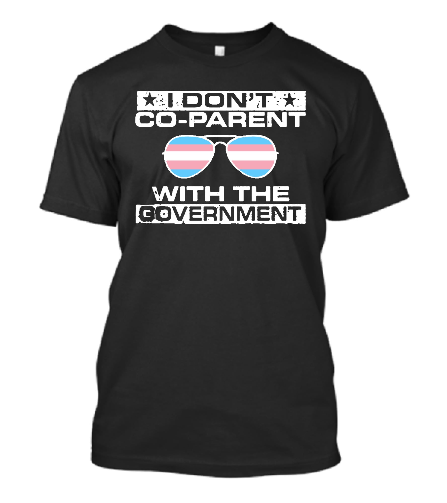 I Don't Co-Parent With The Government Sunglasses Trans Pride Flag T-Shirt