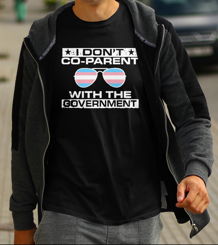 I Don't Co-Parent With The Government Sunglasses Trans Pride Flag T-Shirt