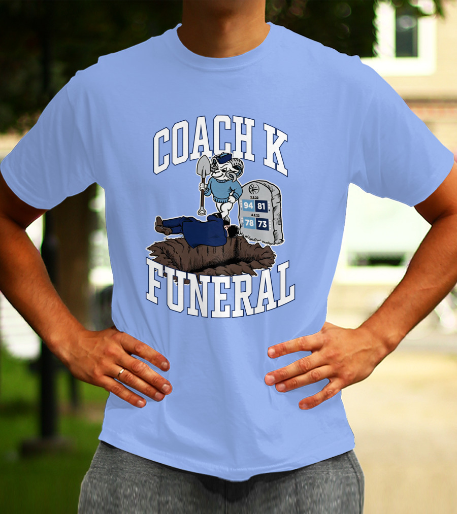Big Cat Coach K Funeral Digging Cartoon Shovel Logo Dave Portnoy T-Shirt