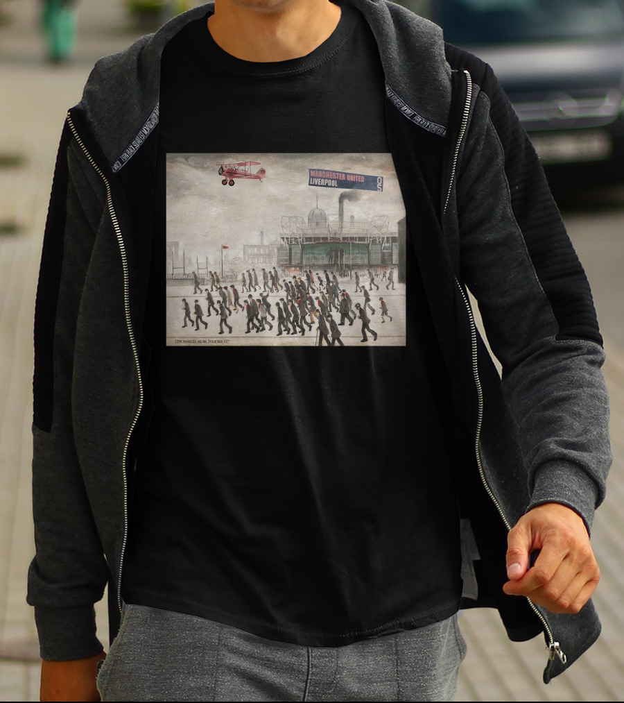 Proper Tees Merch Store Manchester United Liverpool Football Art Crowd Scene T-Shirt