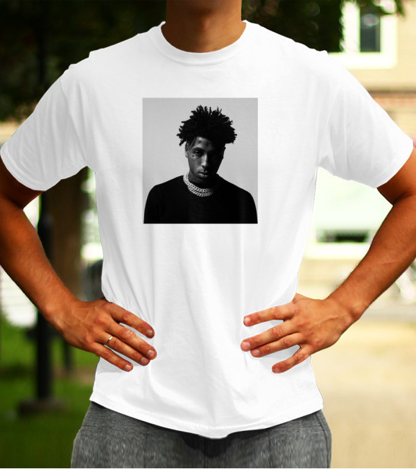 Youngboy Monochrome Portrait Black Sweater Chain T-Shirt