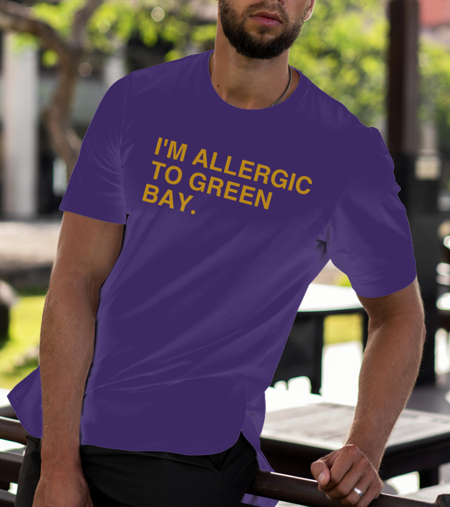 I'm Allergic To Green Bay Packers Football Fan Rivalry T-Shirt