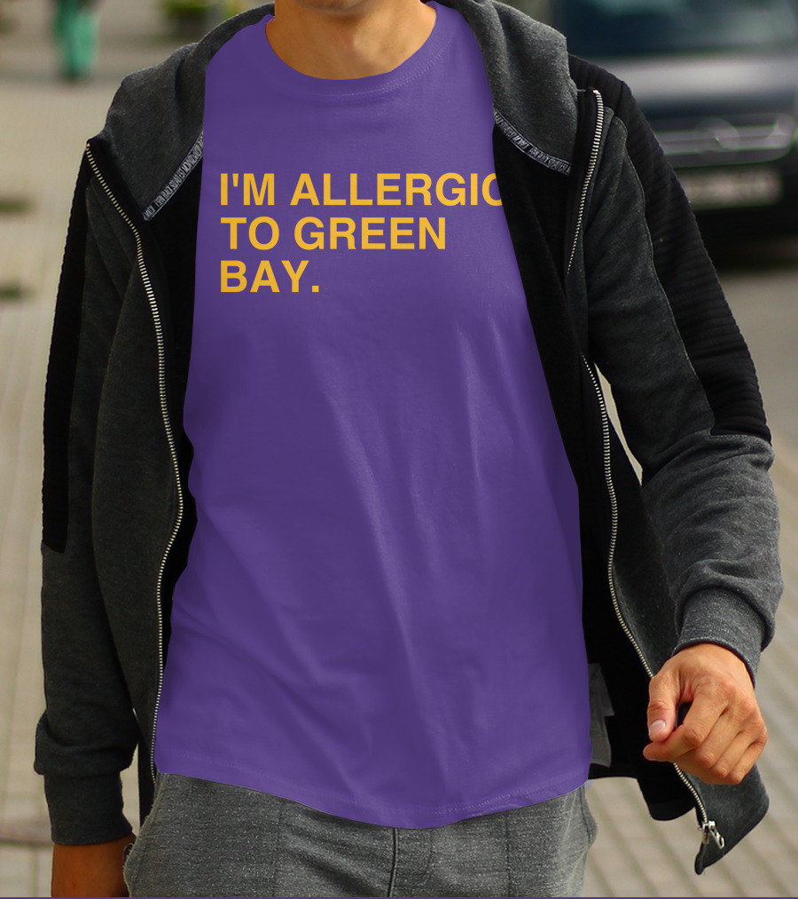 I'm Allergic To Green Bay Packers Football Fan Rivalry T-Shirt