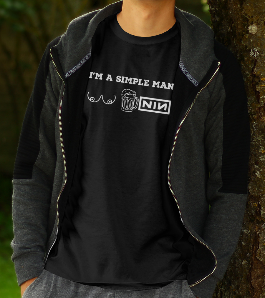 I'm A Simple Man I Like Beer Drums Guitar T-Shirt