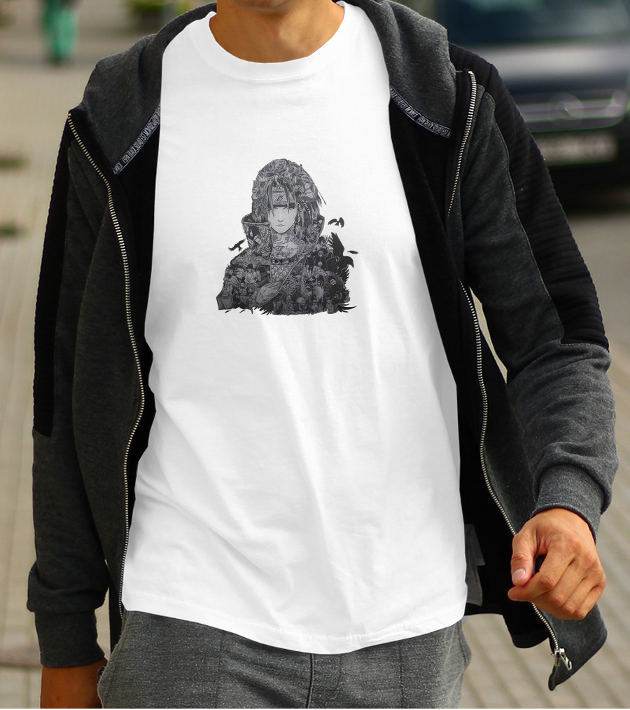Akatsuki Itachi Uchiha Manga Collage Crows T-Shirt