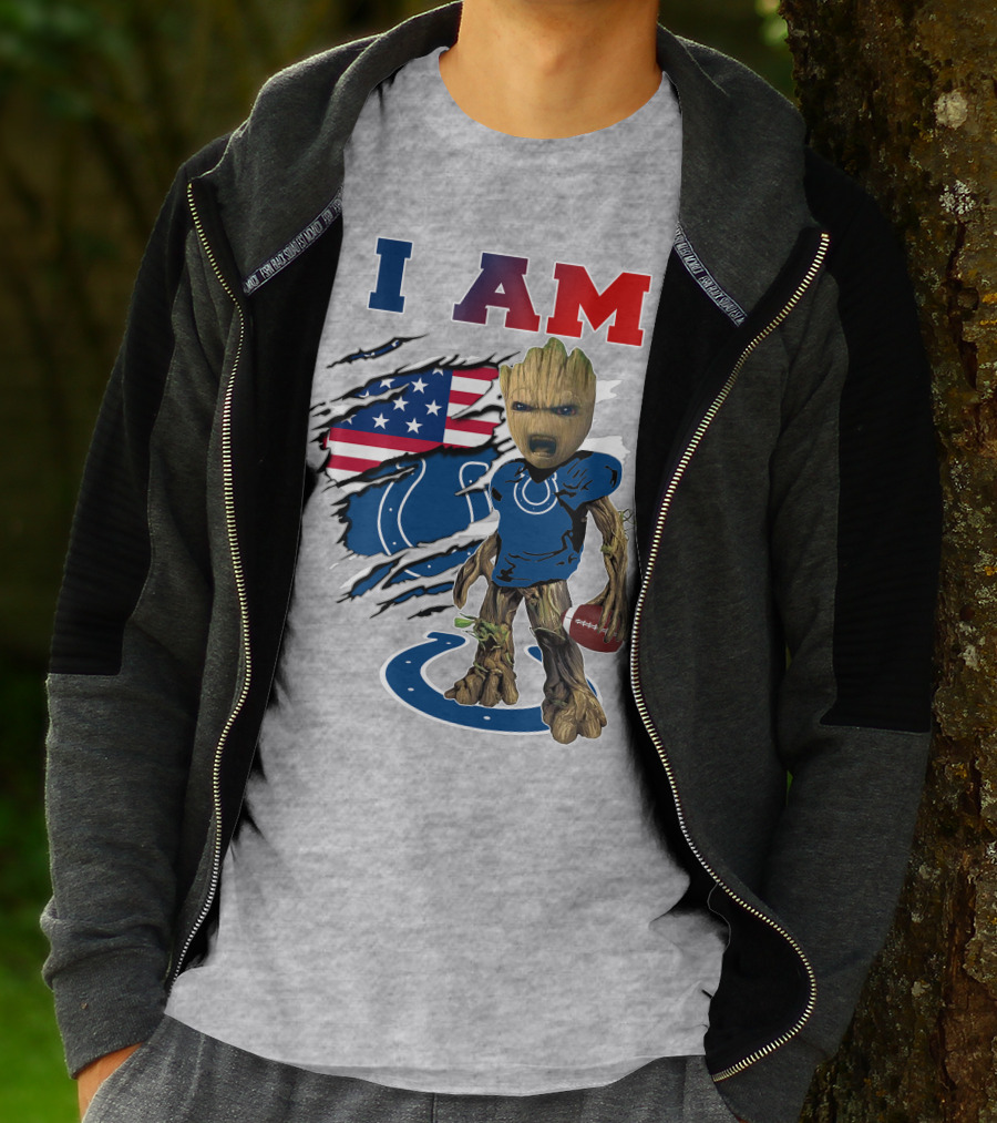 I Am Colts Baby Groot Football T-Shirt