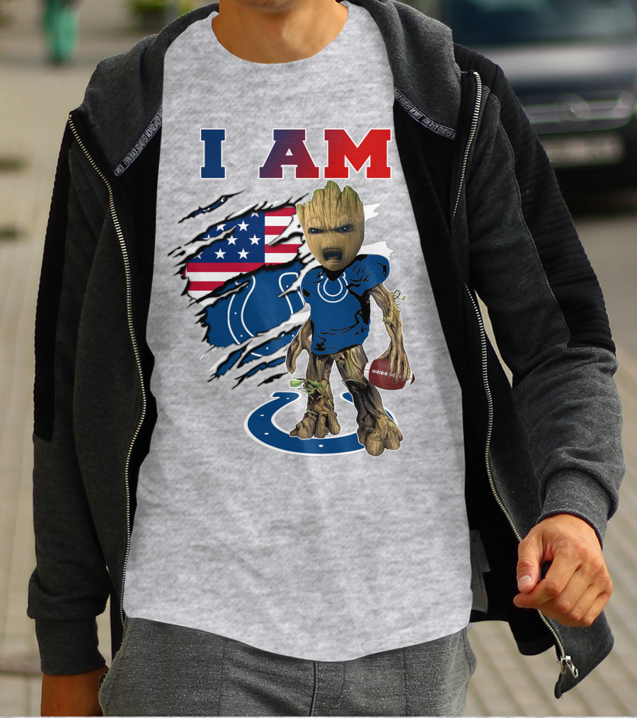 I Am Colts Baby Groot Football T-Shirt