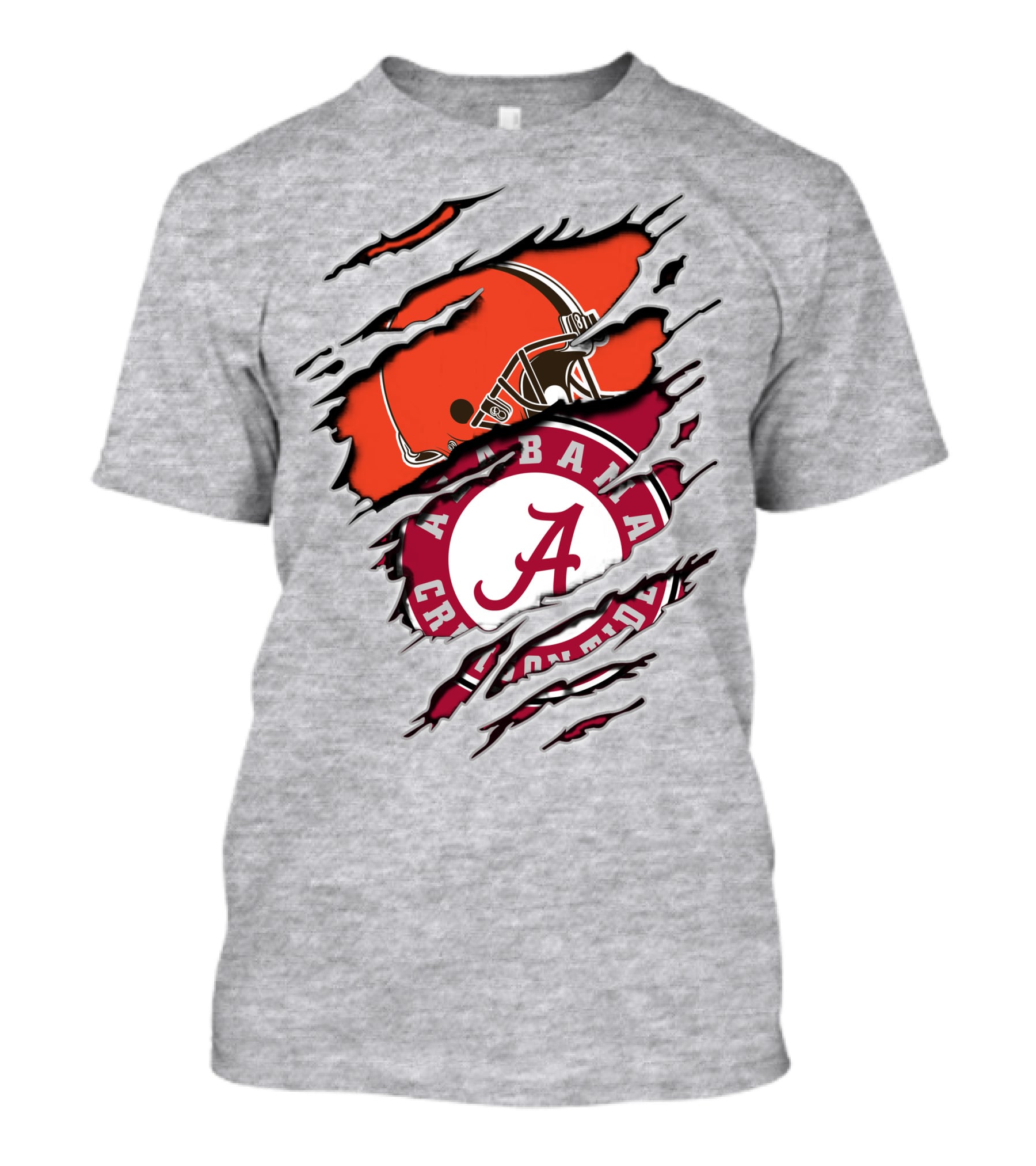 Alabama Crimson Tide Cleveland Browns Football Fan Crossover T-Shirt