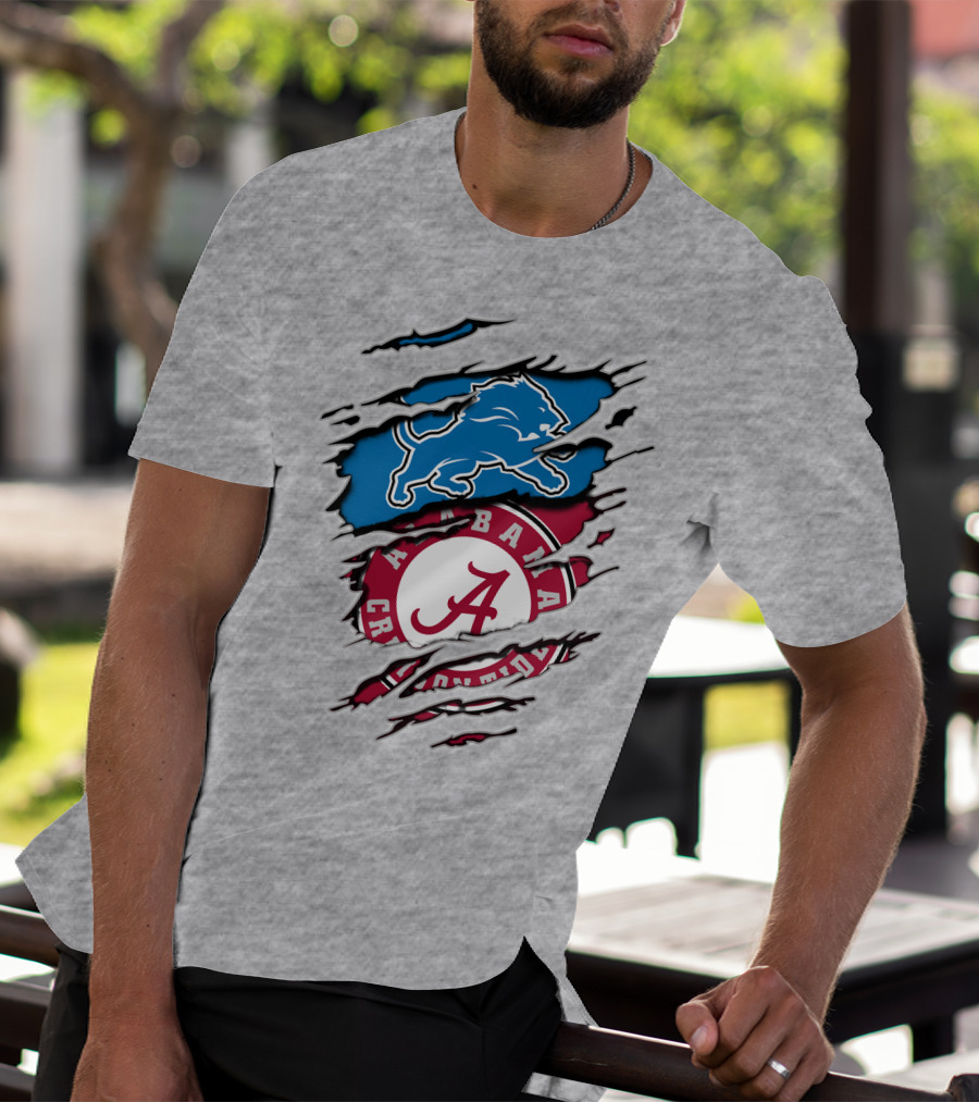 Alabama Crimson Tide Detroit Lions Fusion T-Shirt