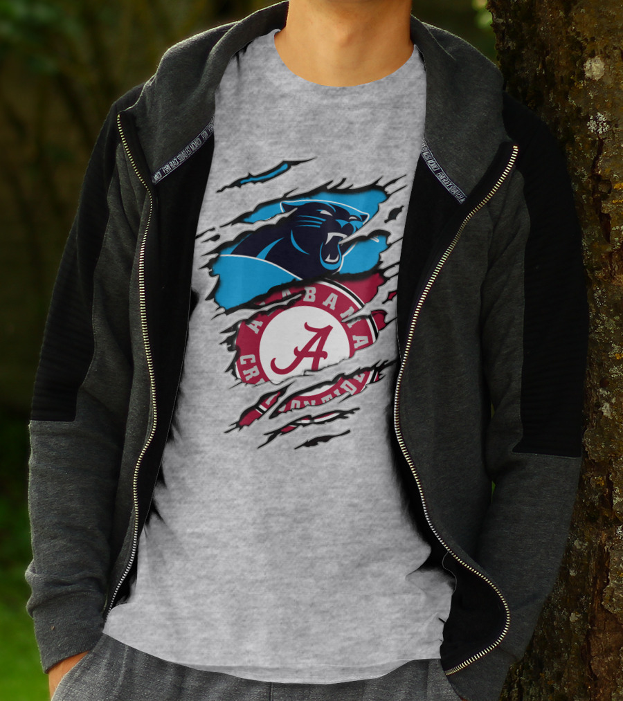 Alabama Crimson Tide Carolina Panthers Torn Claw T-Shirt