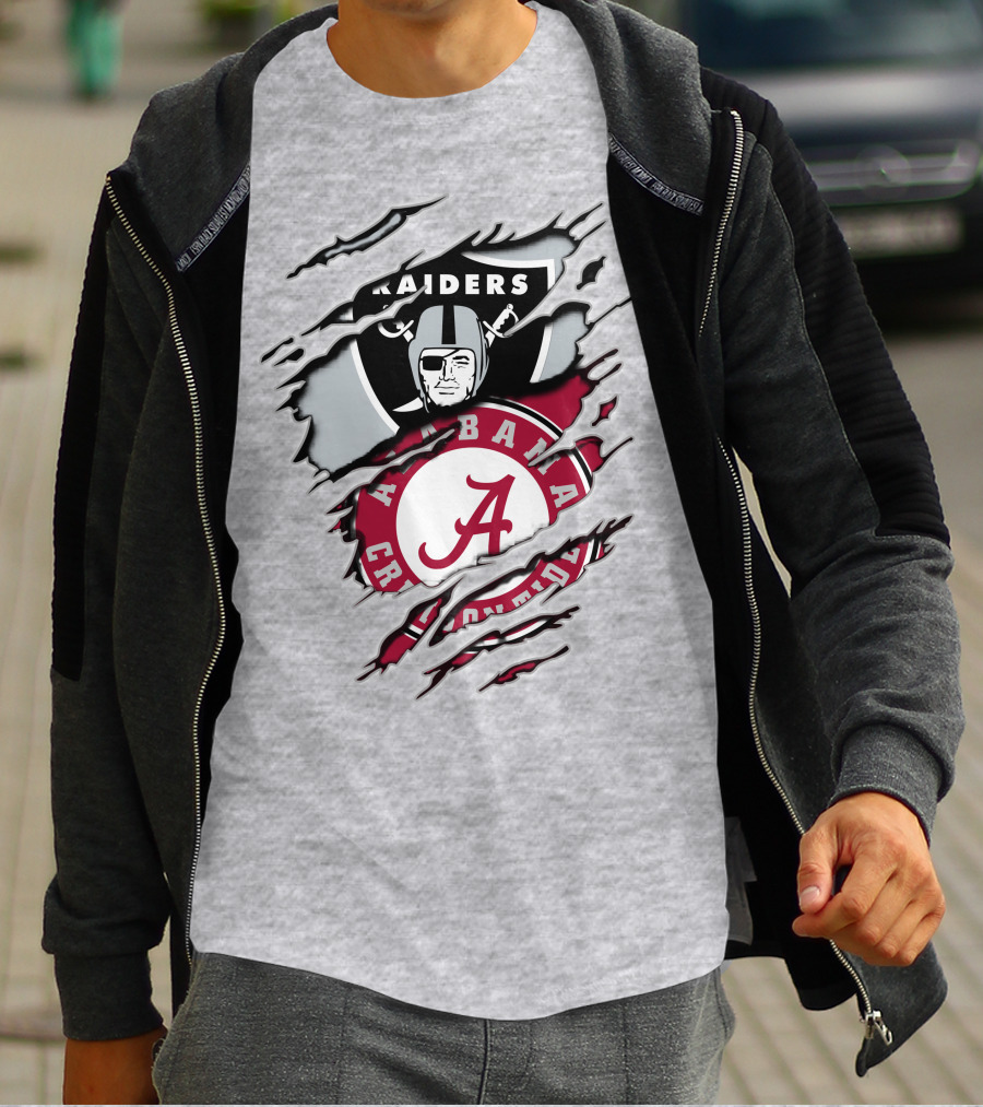 Alabama Crimson Tide Raiders Nfl Crossover T-Shirt