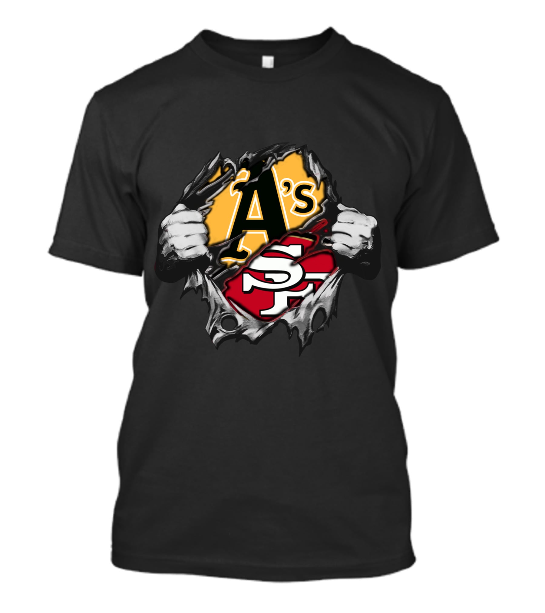 Oakland Athletics San Francisco 49ers Dual Logo Fusion T-Shirt