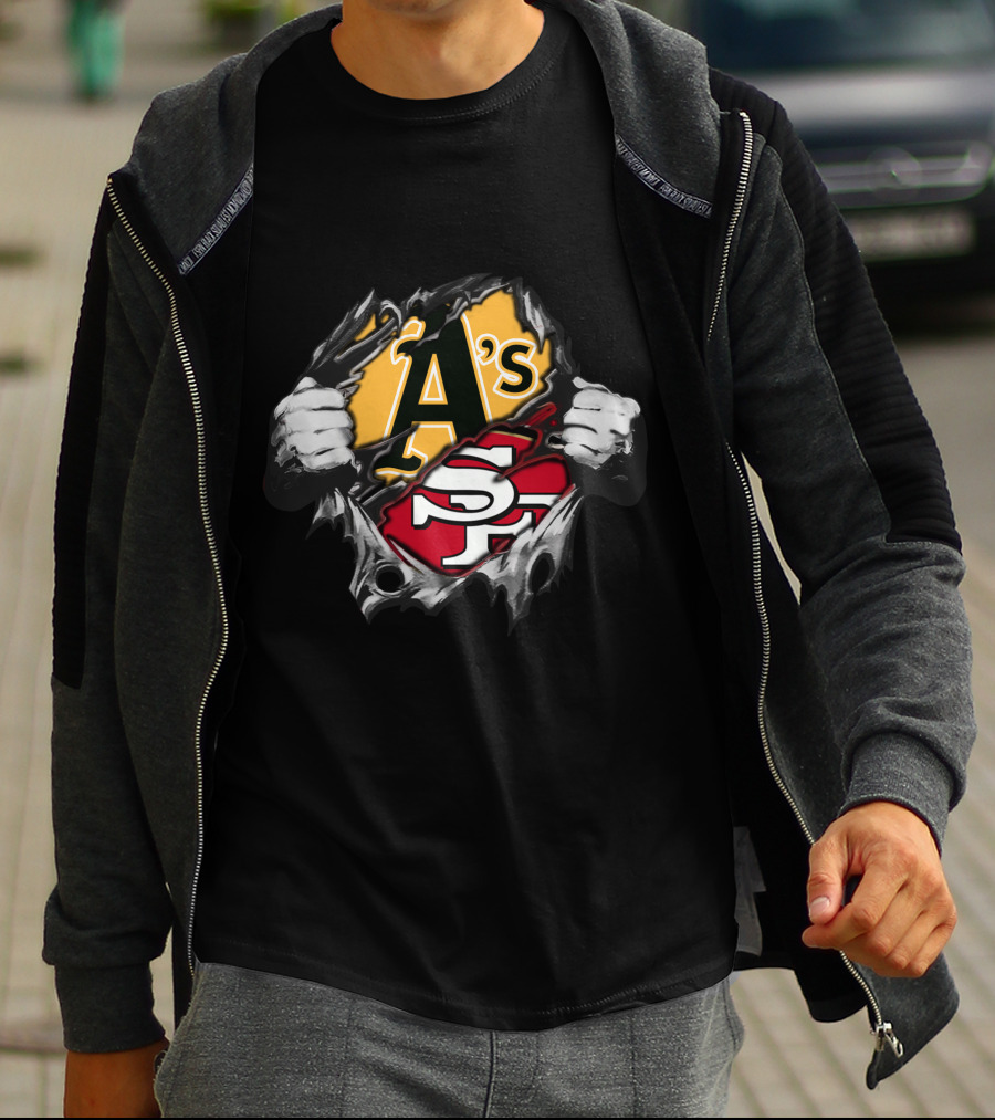 Oakland Athletics San Francisco 49ers Dual Logo Fusion T-Shirt