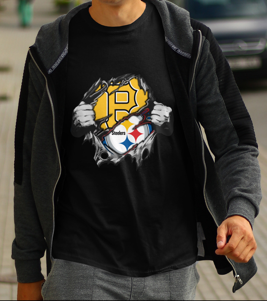 Steelers Pirates Logo Rip Fusion T-Shirt