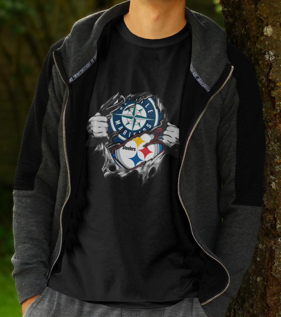 Seattle Mariners Steelers Crossover Fan T-Shirt