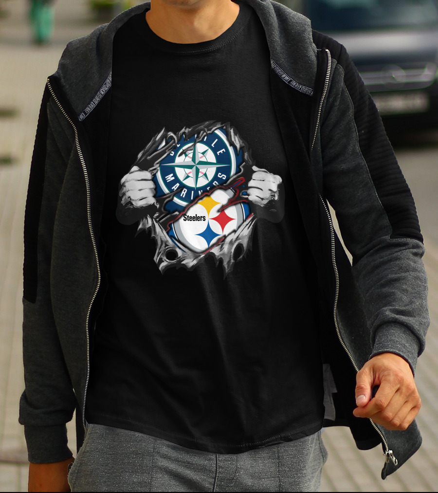 Seattle Mariners Steelers Crossover Fan T-Shirt