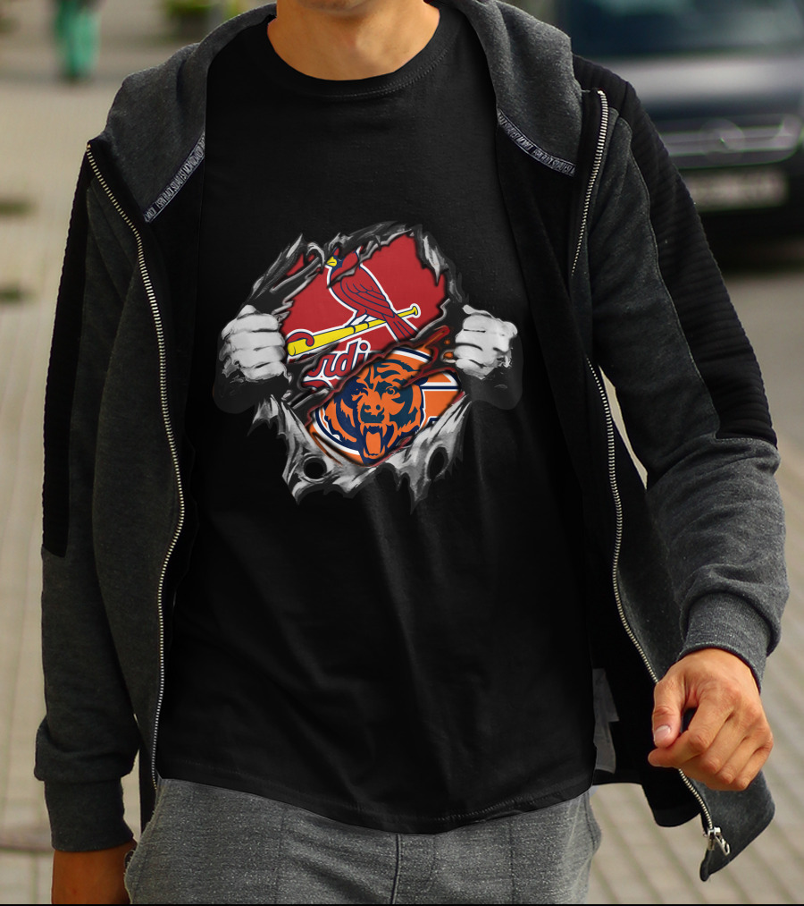 St. Louis Cardinals Chicago Bears Fan Crossover T-Shirt