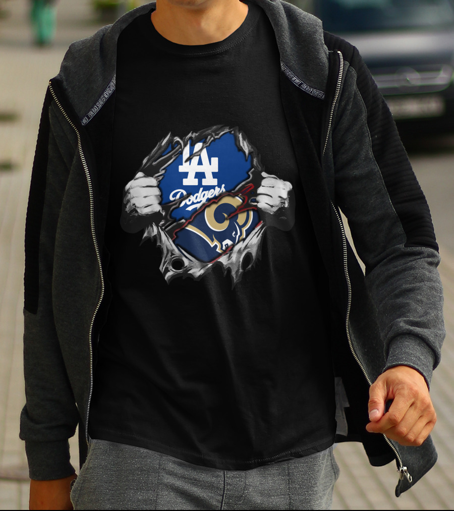 Rams La Dodgers Hidden Logo Fusion T-Shirt