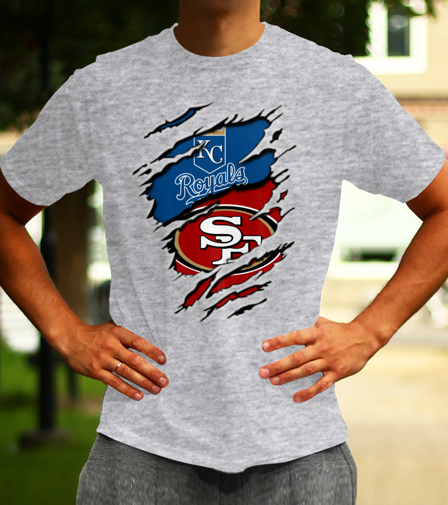 Kc Royals Sf 49ers Logo Mashup T-Shirt