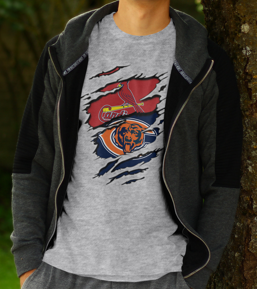 Chicago Bears And St. Louis Cardinals Logo Mashup T-Shirt