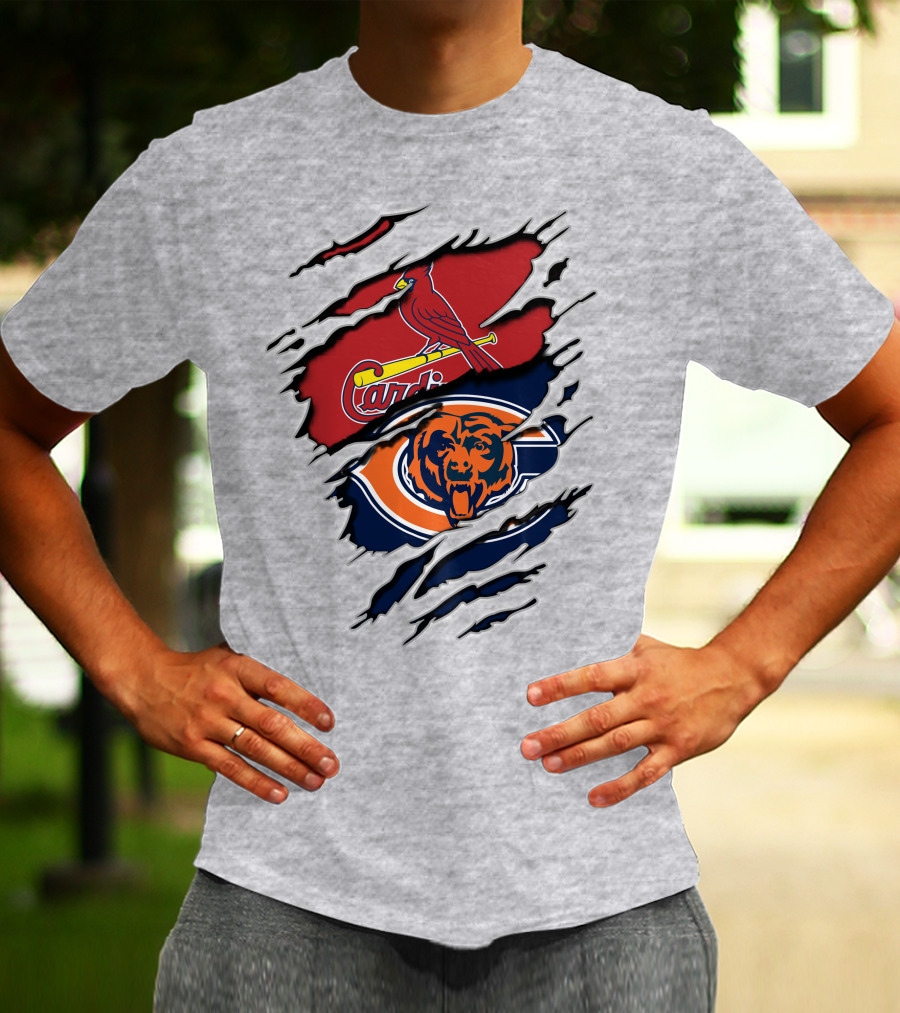 Chicago Bears And St. Louis Cardinals Logo Mashup T-Shirt