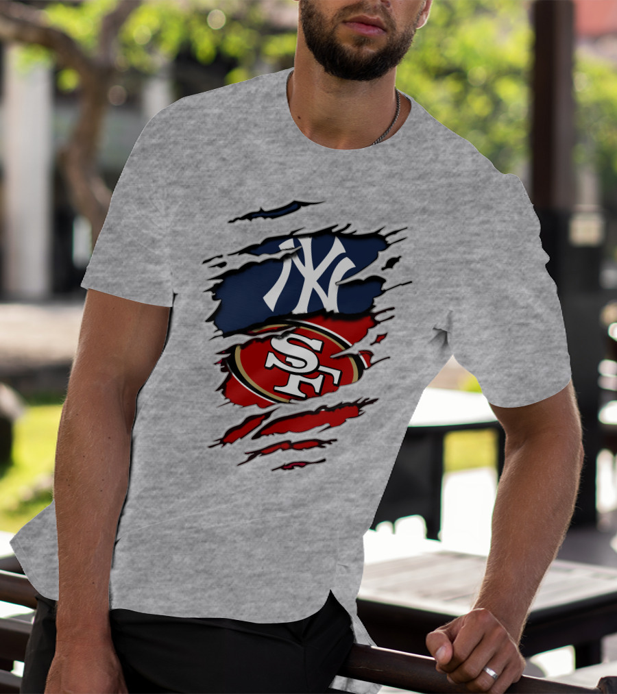 49ers Yankees Dual Sports Logo Combination T-Shirt