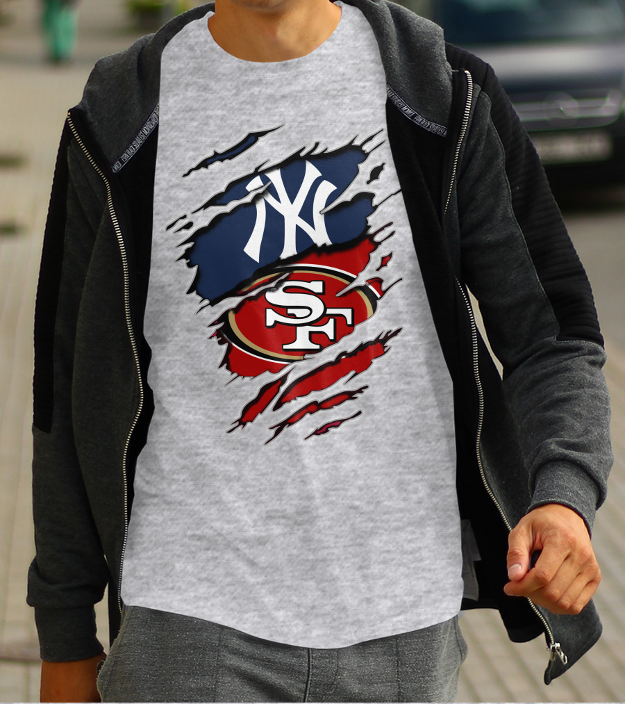 49ers Yankees Dual Sports Logo Combination T-Shirt
